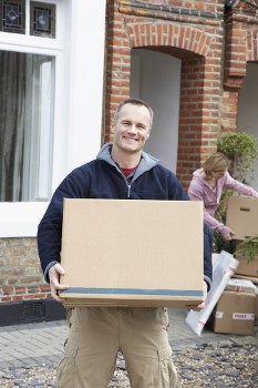 Household storage space with neatly packed boxes in Mottingham
