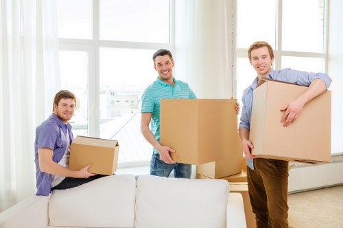 Professional movers handling furniture for a small removal