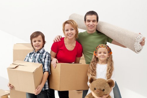 Well-packed boxes and furniture prepared for long-term storage