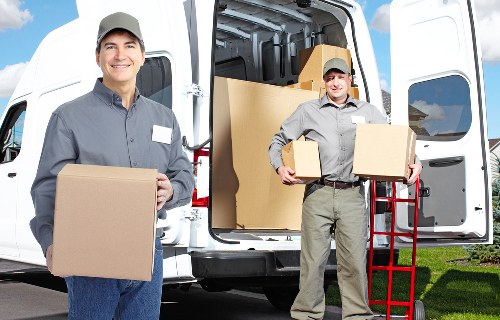 Local removal service transporting boxes and furniture
