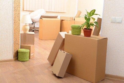 Prepared furniture wrapped for storage during renovation